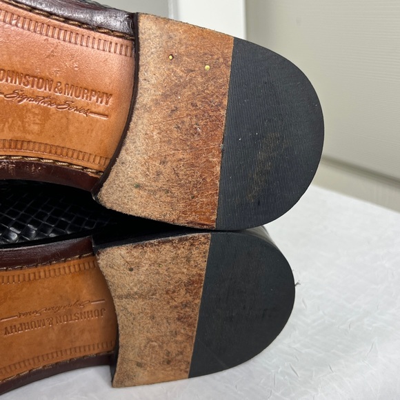 Johnston & Murphy Ellsworth Cap Toe Black Leather Oxford Shoes Size 9M - Picture 10 of 13